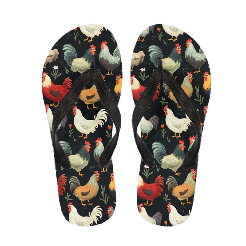 Women Retro Flip Flop Sandal Ginkgo Leaves Casual Thong Sandals Rose Feather Couple Beach Sandals Indoor or Outdoor