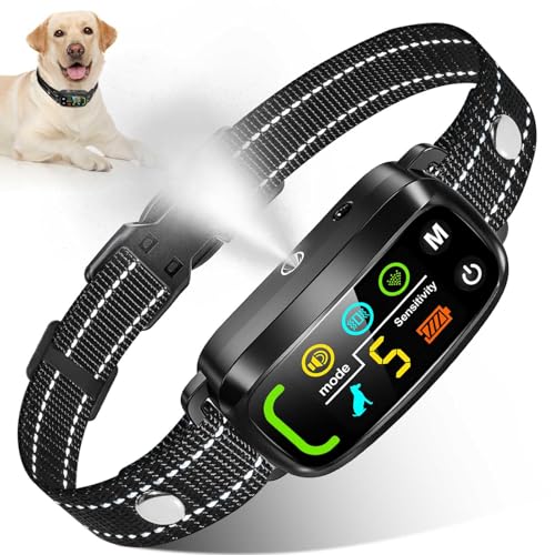 Citronella Bark Collar for Dogs [No Spray Refill] Spray Dog Training Collar, Anti Barking Training Collar with 5 Adjustable Sensitivity Beep Vibration Spray Bark Collar for L/M/S Citronella Dog Collar