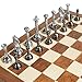 ELONGDI Metal Chess Set for Adults and Kids - 12 Inch Wooden Folding Chess Board and Metal Pieces, Travel Portable Chess Set - Extra Queens & 2.5