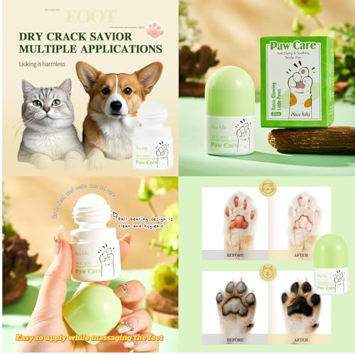 Image of Dog Paw Pad Balm Roll-On Balm Dog Elbow Protector Paw Care Non-Greasy for Cracked Dry & Damaged Paws