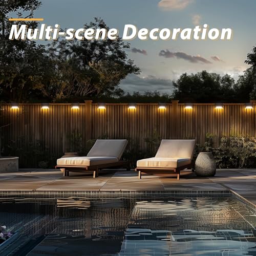 Image of Solar Light for Outdoor Garden Waterproof Home Wall Lights, Solar Lamp for Stair, Deck, Balcony, Terrace, Garden, Fence Decoration (12, Medium)