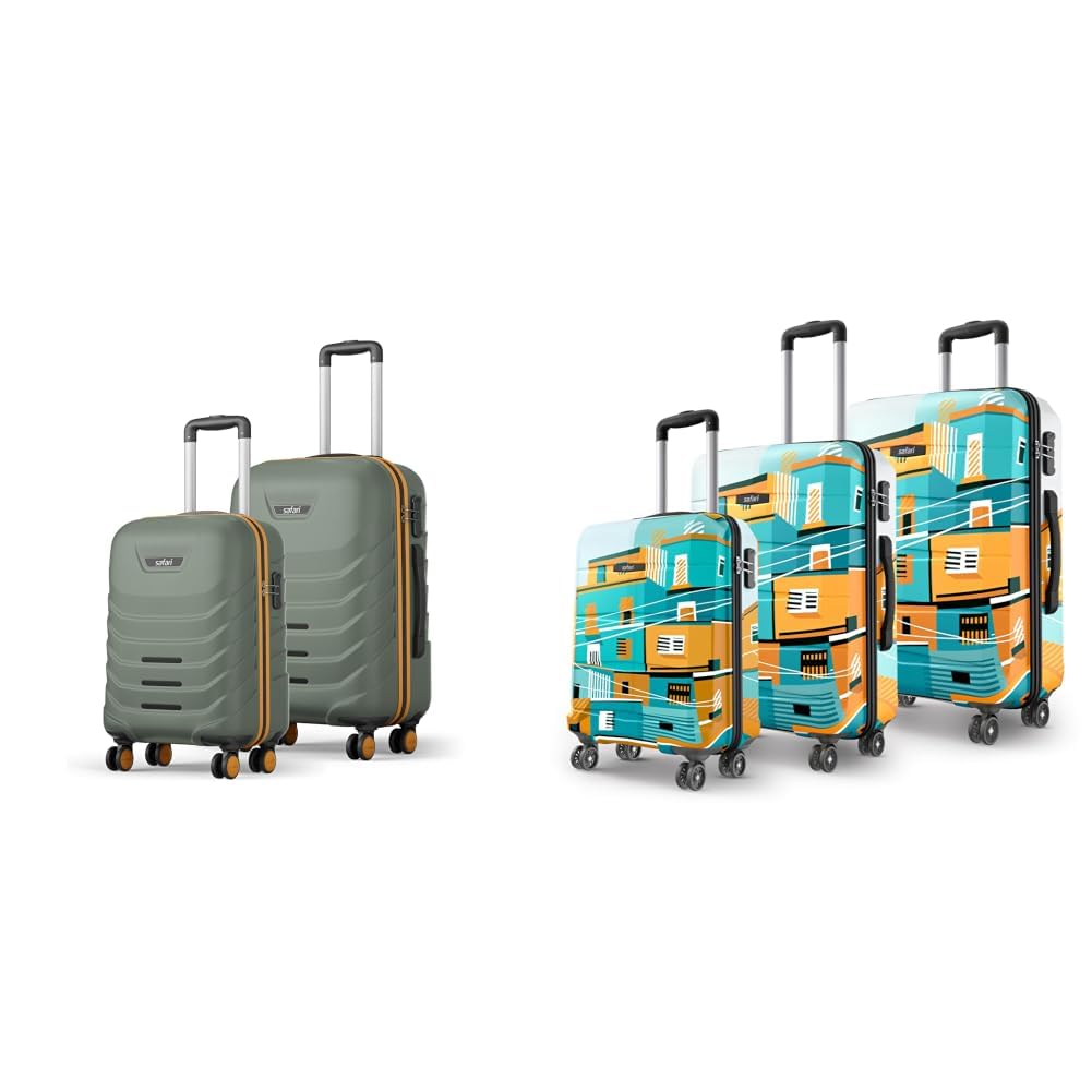 Cabin Crescent 8 Wheels Set of 2, & Check-in Trolley Bags Hard Case Polycarbonate 360 + Oasis 55, 65 & 77 Cms Polycarbonate Trolley Bag, Printed Cabin 8 Wheels Spinner Travelling Hard-image-30