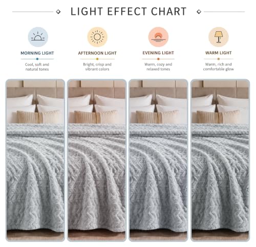 Image of VAS COLLECTIONS 280 GSM Premium Plush Blanket for Double Bed, Soft Warm Cozy Blanket, Ultra Soft Luxury Fleece Blanket, Comfortable Winter Bed Cover, 85 x 90 Inches (216 x 229 cm) - Slate Grey