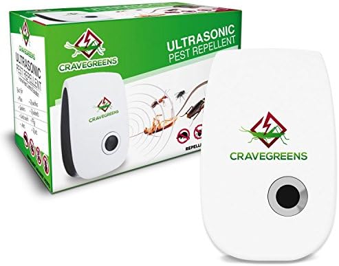 The Original Ultrasonic Pest Repellent - Electronic Pest Control Plug In-Pest Repeller for Insect - Roaches, Bugs, Fleas, Mosquitoes, Spiders By CRAVEGREENS