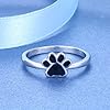 S925-Sterling-Silver-Jewelry-Puppy-Dog-Cat-Pet-Paw-Print-Ring-Size-678 S925 Sterling Silver Jewelry Puppy Dog Cat Pet Paw Print Ring (Black, 8)