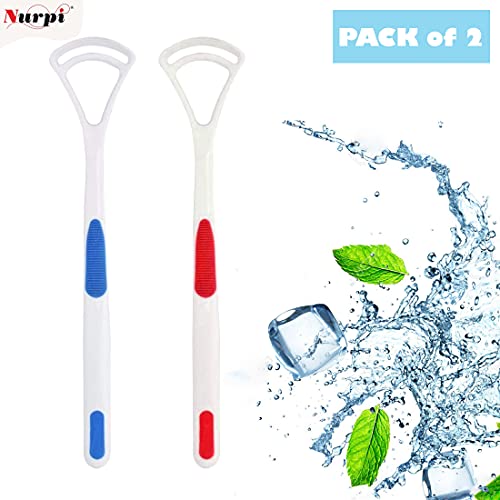 Image of Plastic Tongue Cleaner for Adults and Kids Fights Bad Breath Oral Care Tongue Cleaner, Easy to Use Travel Friendly- Pack of 2