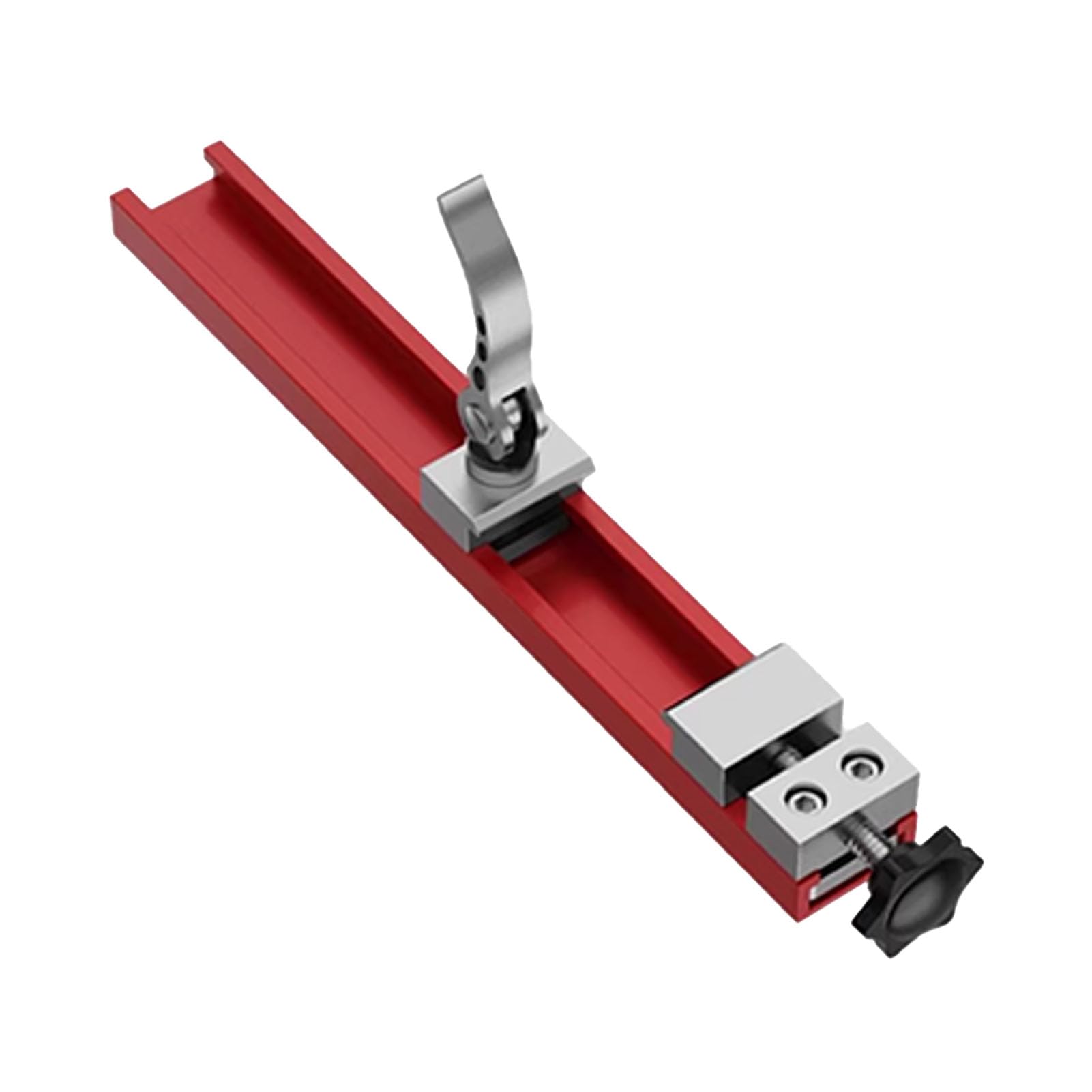 Aluminum Alloy Cutting Machine Base Guide Adjustable Clamp for Woodworking, Double Locking Design, 0-300mm Range, Suitable for 4-6 Inch Machines
