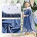 Luzlen Winter Snow Princess Costume for Girls Halloween Birthday Cosplay Dress with Cape Accessories Blue, 4-5 Years(Label 120)