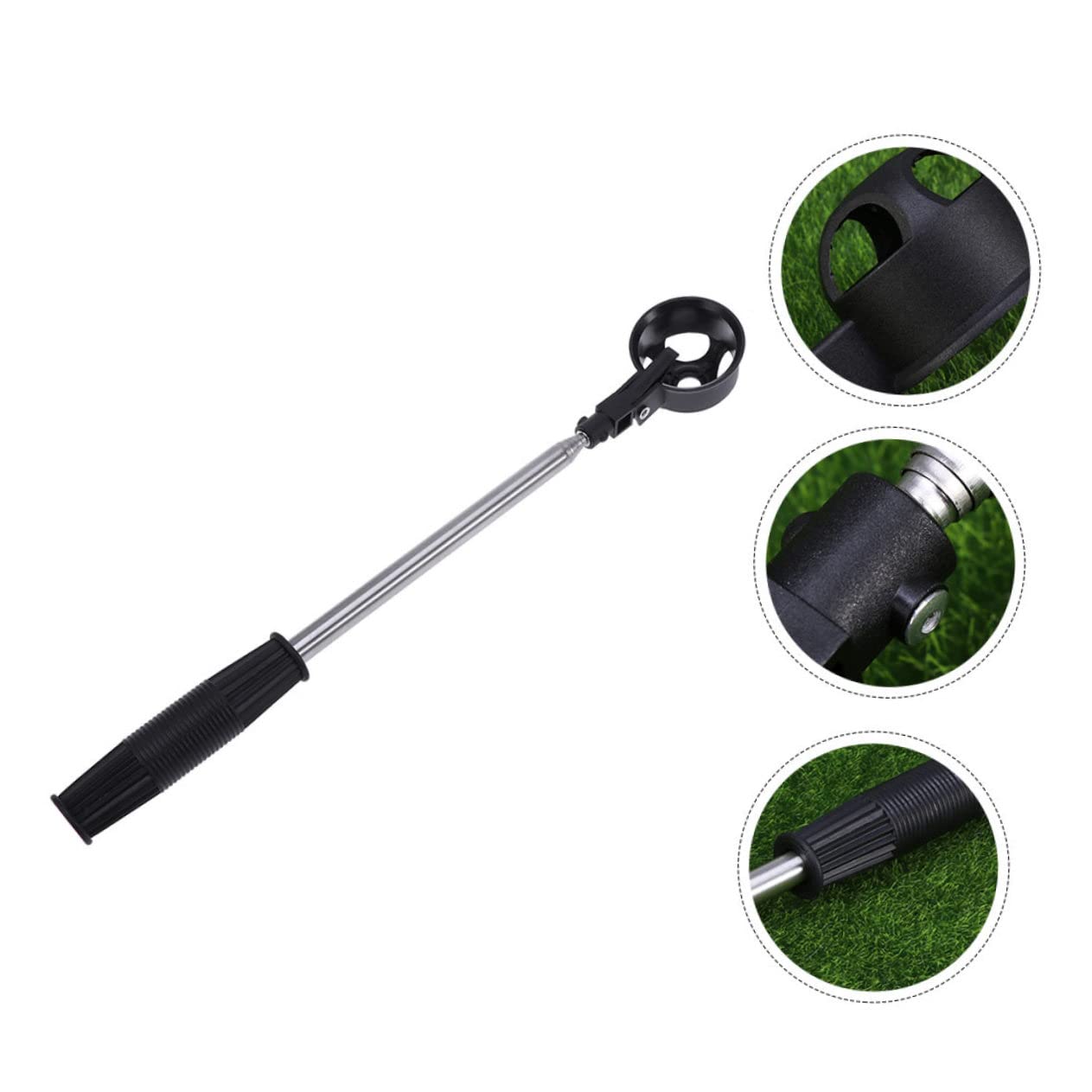 balacoo 2pcs Golf Ball Picker Upper Tool Telescopic Stainless Steel Shafts Skid Grip Ball for Pond and Fences Random Color