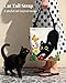 Jeasona Embroidered Cat Canvas Tote Bag for Women - Cute 3D Black Cat & Flowers Reusable Canvas Shoulder Bag with Pocket, Ideal Gift for Cat Lovers and Women