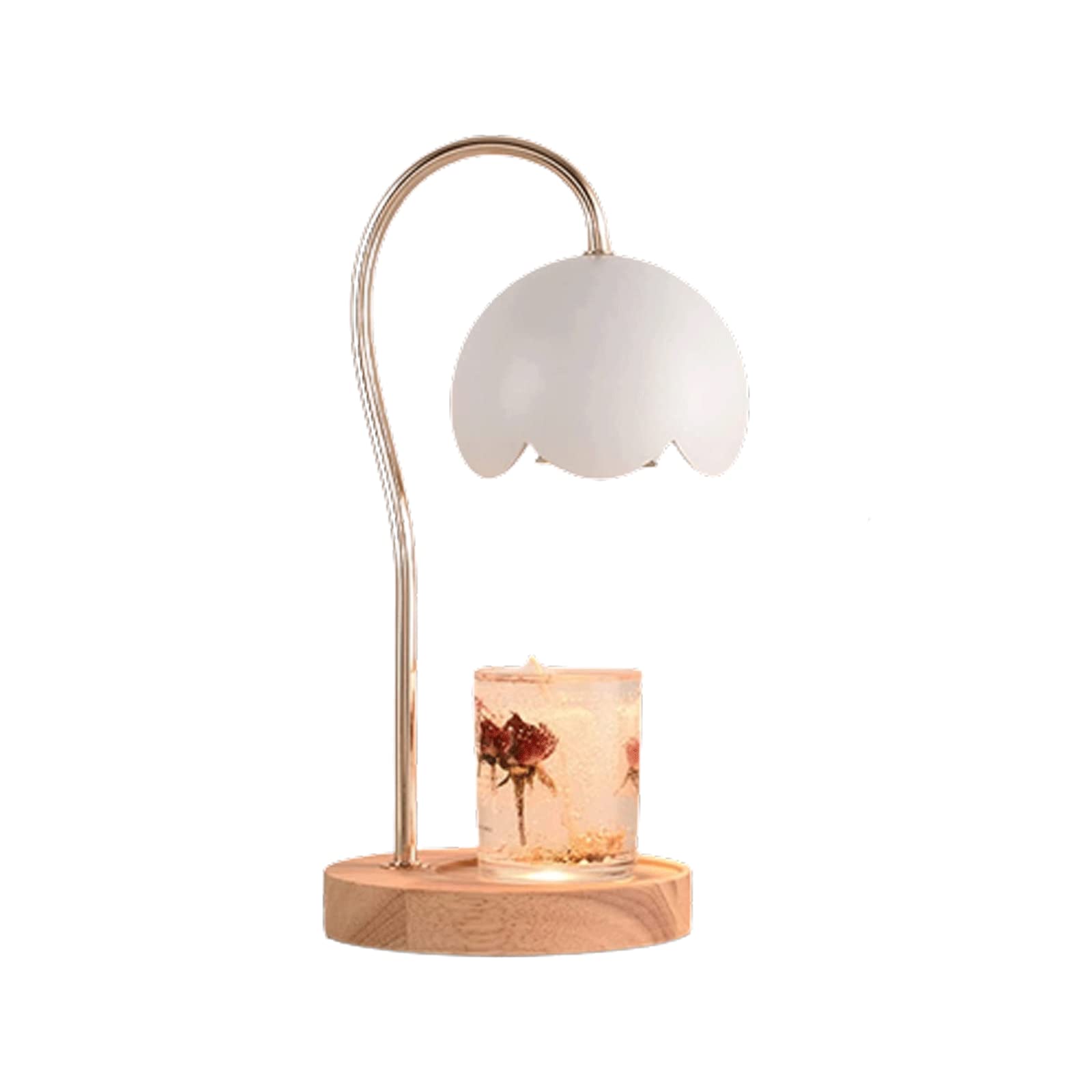 LIOONS Creativo Metallo Fusione Cera Lampada Dimmerabile 35w Candela Lampada Base in Legno Candela più Calda Lampada Aromaterapia Vaso Candela Room Decor