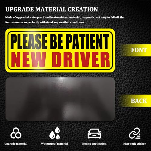 Image of 3PCS New Drive Magnet for Car, Magnet Car Sticker, Magnetic New Driver Vehicle Reflective Sign, Reusable Movable Rookie Driver Reflective Magnets Stickers Universal Fit Car Bumper (Style 2)