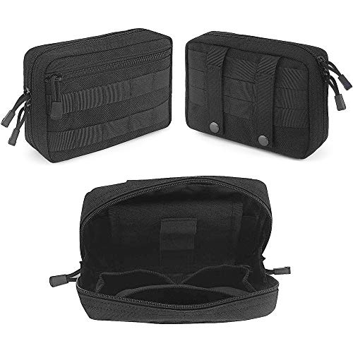 Funanasun Tactical Admin Molle Pouch Edc Emt Utility Bag Compact Water-Resistant Vest Pouches (Black (Upgraded)) #TOP2