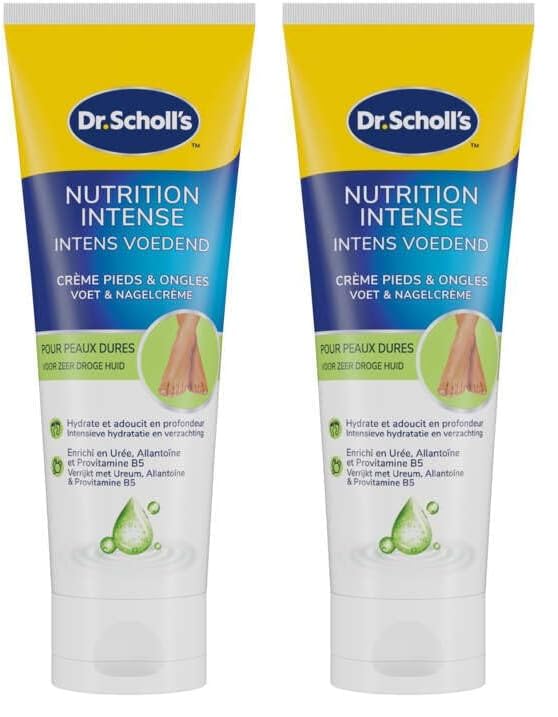 Scholl Crème Pieds Nutrition intense pour peaux dures - Hydrate en profondeur pour des pieds plus doux et plus lisses - Enrichie en Allantoïne et provitamine...