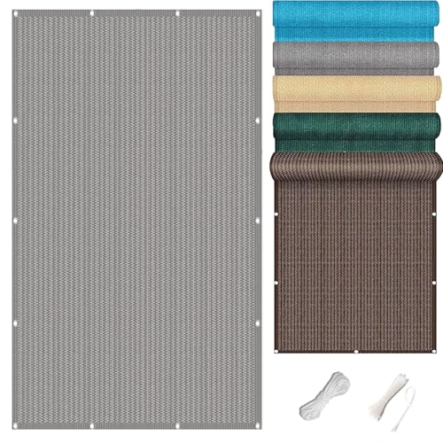 Pantalla de Privacidad 70 x 550 cm Resistiente Al Viento y Polvo Pantalla de Privacidad para Balcones Valla de Viento con Ojales para Balcón, Gris