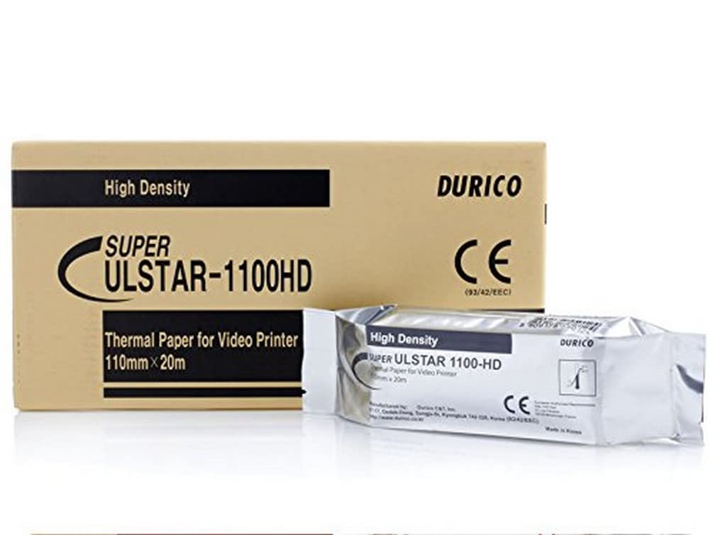 DURICO 72747 Carta Videostampante Compatibile SONY UPP-110HG, Alta Densità, 110 mm x 20 m, 5 Rotoli