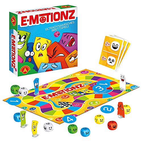 Preisvergleich Produktbild Alexander 2434 - Emotionz, Brettspiel mit Emoji Würfeln, Würfelspiel als Reaktionsspiel mit 40 Würfeln, Familienspiel für 2 - 5 Spieler, Gesellschaftsspiel für Erwachsene und Kinder ab 7 Jahre