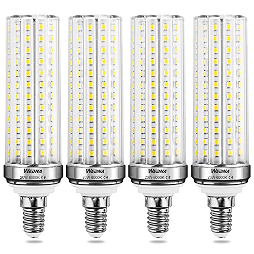 Bombillas Led E14 Luz Fria Wedna E14 Bombillas LED, 20W 6000K Blanco Frío, Bombillas Incandescentes Equivalente de 150W, 2000Lm, Bombillas de bajo...