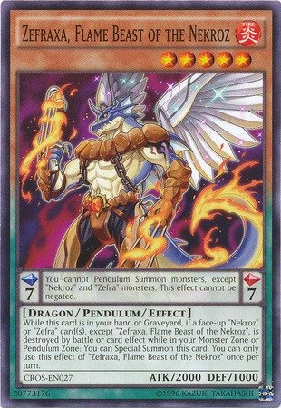 Amazon.com: YU-GI-OH! - Zefraxa, Flame Beast of The Nekroz (CROS-EN027) -  Crossed Souls - Unlimited Edition