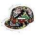 Unisex Adult Blue Green Red Fire Flame Dragon Fox Kitsune Black Art Baseball Cap Snapback Dad Hat for Camping Golf Outdoor Activities, Fashionable Adjustable Snap Military Cap, One Size Fits Most