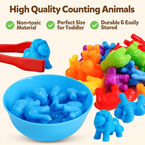Usatdd Counting Animal Toys Color Matching Games Preschool Learning Activities Sorting Stacking Toys Math Couting Educational Sensory Montessori Toy For Toddlers Kids Ages 3 4 5 #TOP1