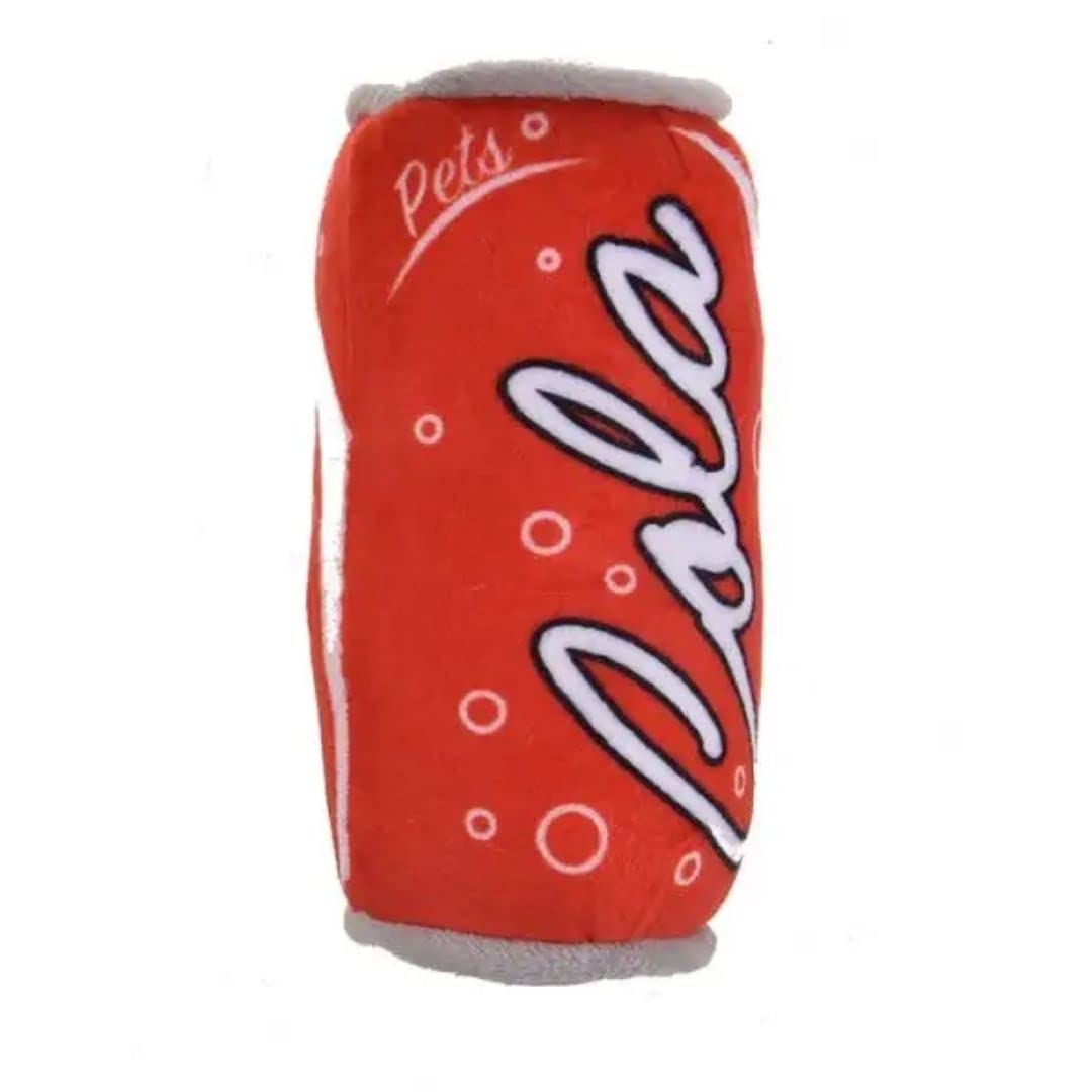 PETSARYDog Cola Drink Can Toy - Soft Soda Can Shape Drink Dog Toy - Funny Plush and Squeaky Drink Parody Toy - Dog Cool Teething Chew Cold Toy - Pet Stuffed Entertaining Interactive Toy (Cola)