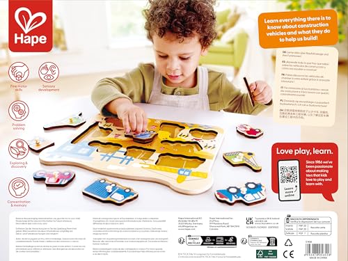 Image of Hape Construction Vehicles Peg Puzzle