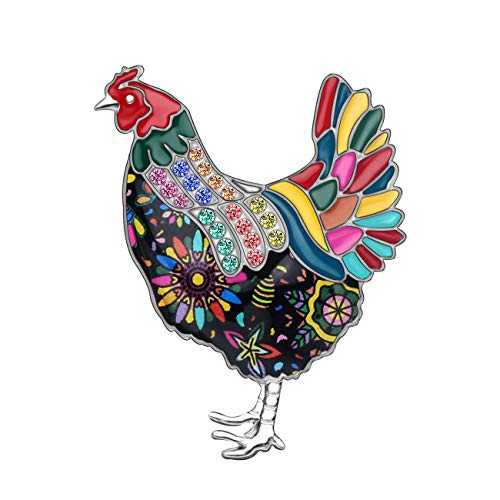 Image of DUOWEI Enamel Chicken Brooches Animals Lapel Pin Clothes Scarf Jewelry Gift for Women Girls