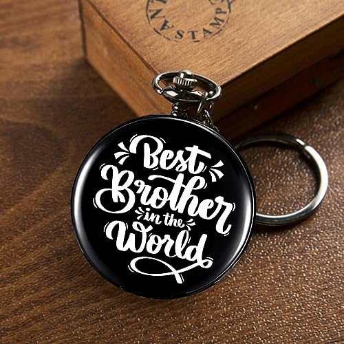 Image of Vintage Gandhi Style Pocket Watch with Engraved Designs & Messages Royal Black Analog for Men Women & Kids Includes Key Ring for car or Bike Keys Ideal Gift