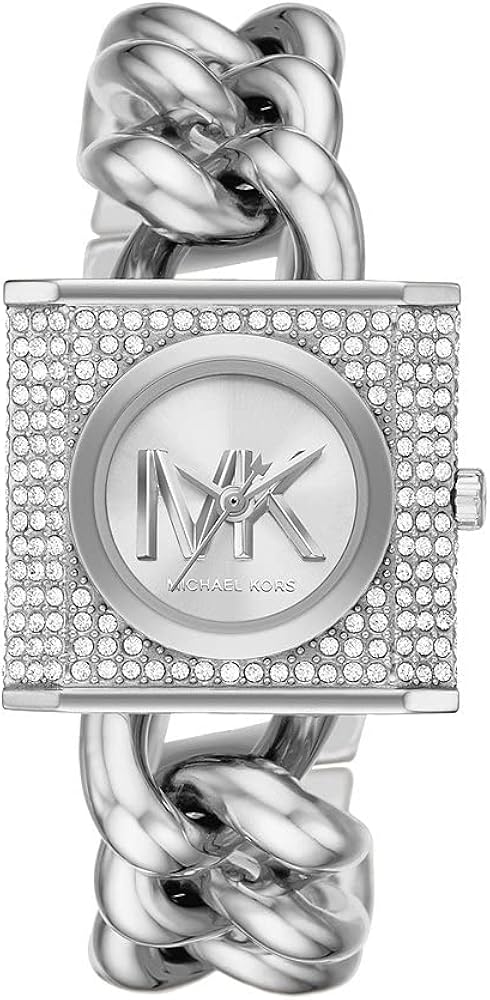 Michael Kors Orologio Per Le Donne, Mk Chain Lock Movimento A Tre Lancette, Orologio In Acciaio Inossidabile Con Cassa Da 25 Mm Michael Kors Orologio Per Le Donne, Mk Chain Lock Movimento A Tre Lancette, Orologio In Acciaio Inossidabile Con Cassa Da 25 Mm
