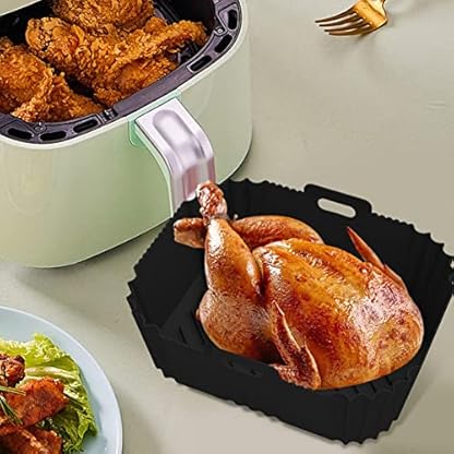 Silikonfutter für Luftfritteuse, quadratisch, wiederverwendbar, für Luftfritteuse, Luftfritteuse, Luftfritteuse aus lebensmittelechtem Silikon für Fritteuse – Bild 6
