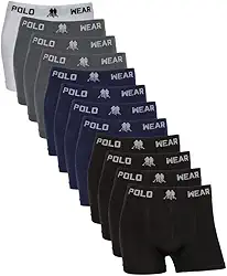 Kit 12 Cuecas Boxer Polo Wear Infantil Criança Menino Microfibra Sortida