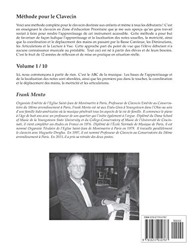 Méthode Clavecin Volume 1 livre pédagogique musique