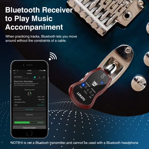 Guitar Headphone Amp,Lekato Mini Guitar Amplifier Rechargeable Pocket Guitar Amp With Bluetooth Receiver Clean Chorus Overdrive Distortion And Wah #TOP2