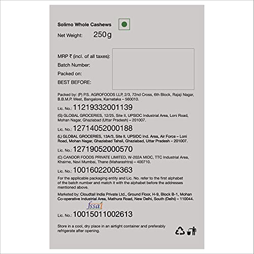 Image of Amazon Brand - Vedaka Whole California Almonds 500g Non Pareil & Premium Whole Cashews 250g W240, Nutty Crunchy Dry Fruits, Gluten Free, Plant-Based Protein, Healthy Natural Snacks