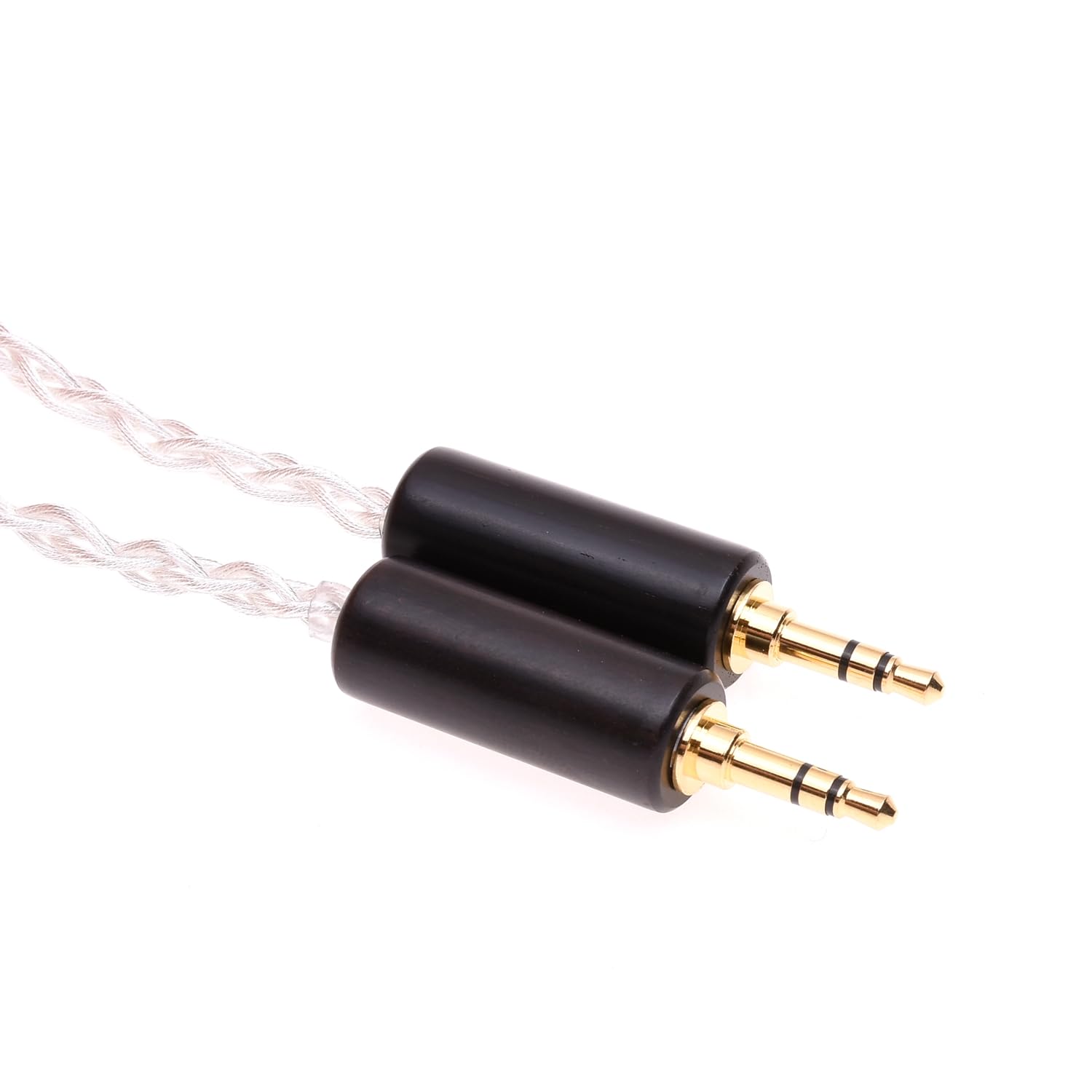 Câble audio auxiliaire stéréo 3,5 mm mâle vers 3,5 mm mâle en bois transparent 6N OCC plaqué argent 1 m
