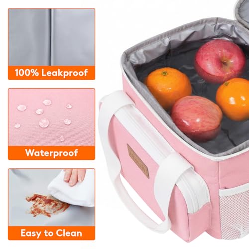 Image of Lifewit Medium Lunch Bag, Insulated Lunch Box, Soft Cooler Cooling Tote for Adult Men Women, Light Pink 12-Can (9L)