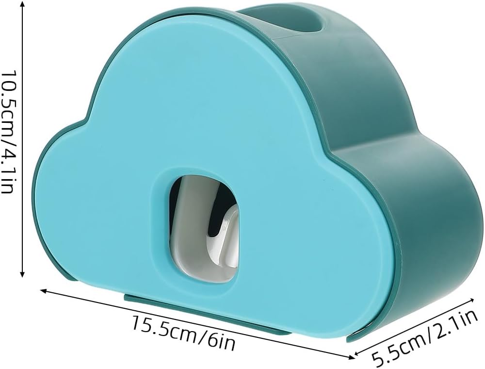 Automatic Toothpaste Dispenser and Toothbrush Holder, Wall Mounted No-Drill Bathroom Organizer in Sky Blue, Automatic Toothpaste Squeezing Tool for Family Use image 2
