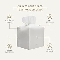 Vista 2 de Carrot's Den - Funda para caja de pañuelos, cuadrado con cinturón inferior, organizador decorativo de piel sintética para mesa, baño, automóvil