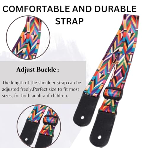 Image of MOCKING BIRD Guitar Belt with guitar wall mount hanger Adjustable Buckle Guitar strap for acoustic Guitar Electric Guitar bass Guitar Hanger with Colourful Plectrum picks