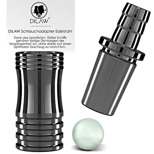 DILAW® Shisha V2A Edelstahl Adapter Schlauchadapter 18/8 Schliff Set 2-teilig Universal Hookah Wasserpfeife (2er Pack… – Bild 5
