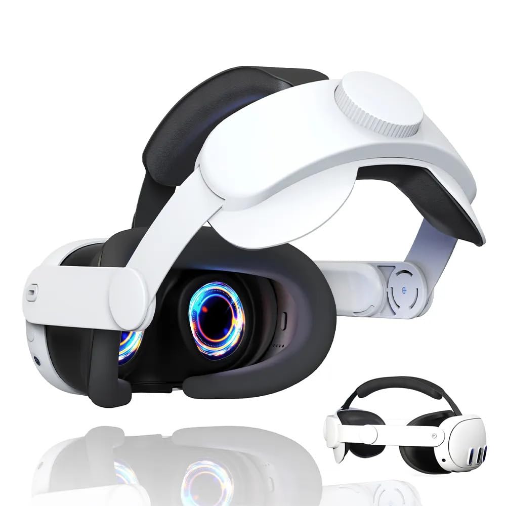 Karessories Headstrap Adjustable Size with Comfortable PU Leather Pad Compatible with Meta Quest 3 VR