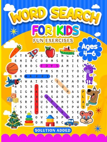 Word Search for Kids Ages 4-6: 170+ Word Searches with solving puzzles (Gift Word search for Kids)