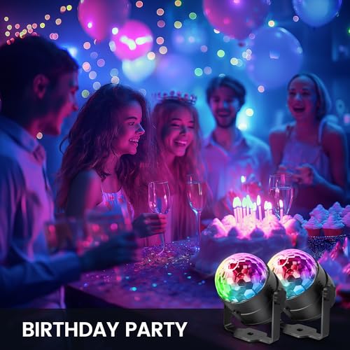 Image of NEQUARE Disco Ball DJ Party Lights Sound Activated Remote Control Strobe Lamp 7 Modes Stage Light for New Years 2026 Room Dance Parties Karaoke Halloween Christmas Birthday Decorations 5.58Ft