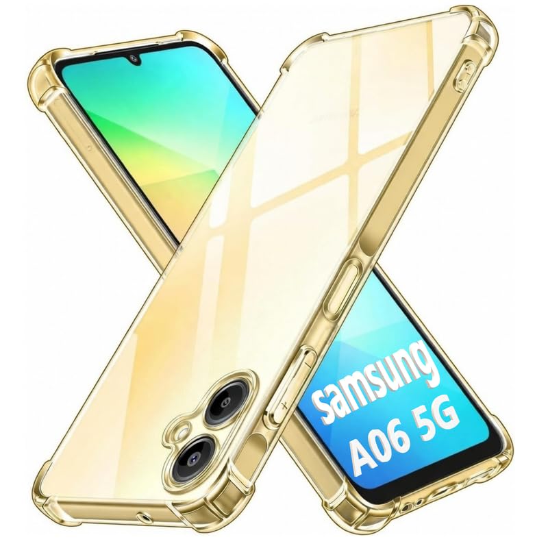 Image of Lustree Back Cover Transparent Case Compatible with Samsung Galaxy A06 5G | Clear + TPU Case with 4 Corner Air Cushion Protection & Camera Protection | Slim& Stylus Cover