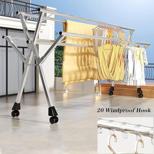 Étendoir à linge portable pliable pour résoudre le manque d'espace