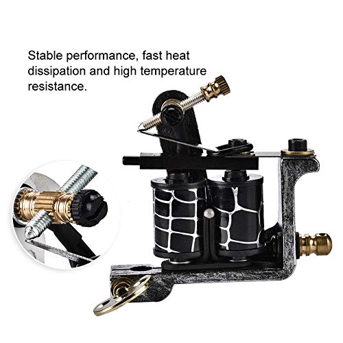 Alloy Tattoo Machine, Professional Copper Coils Iron Tattooist Shader, With 10 Wraps Coil Copper Wire, For Liner Shader Gun, Tattoo Artists Body Art Tool Shader Supply Equipment #TOP2