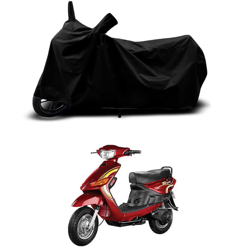 Image of 100% Scratchproof /UV-Rays /Heat Protection /Birds Dropping /Water Resistant /Dust Proof /Waterproof /Full Bike Scooty Two Wheeler Body Cover Compatible for Indus Yo Spark All Varients[Black]