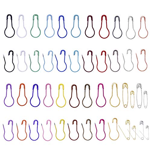1200 Pcs 22 Colors Metal Safety Pins,Bulb Gourd Pins Pear Shaped Pins For Knitting Stitch Markers, Sewing Clothing Diy Craft Making With Storage Box #TOP1