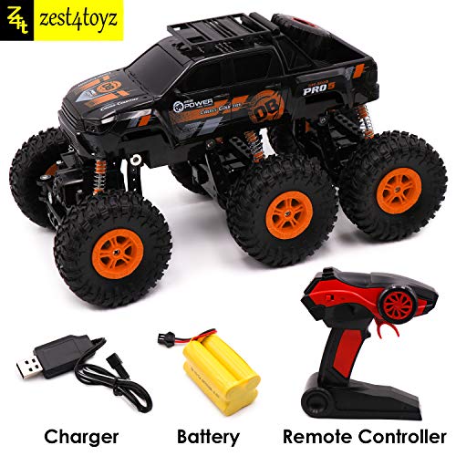 Image of Zest 4 Toyz 2.4GHZ 6 Wheel Rock Crawler SUV Monster Truck 4WD Rechargeable Remote Control Car -Assorted